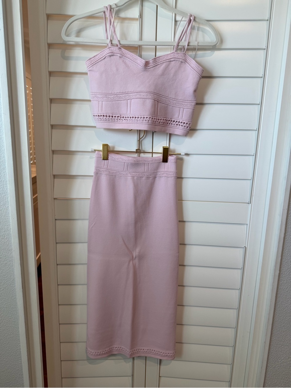 House of Harlow 1960 Pink Knit Two-Piece Skirt Set